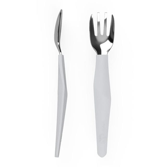 Bestick I Rostfritt Stål & Silikon 2-Pack - Quiet Grey