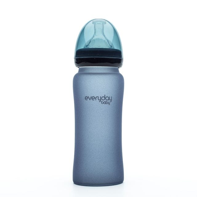 Nappflaska I Glas Med Värmeindikator 150ml - Blueberry Everyday Baby