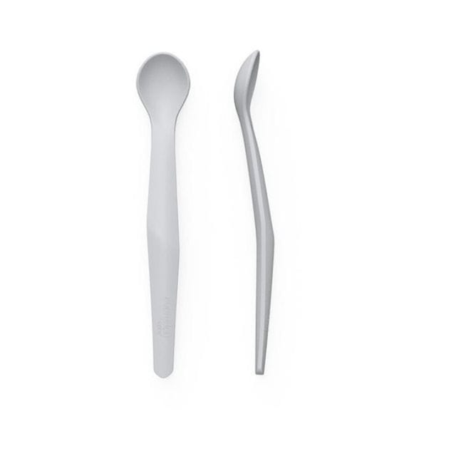 Sked I Silikon Med Metallkärna 2-Pack - Quiet Grey Everyday Baby