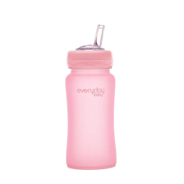 Sugrörsflaska I Glas 240ml - Rose Pink Everyday Baby