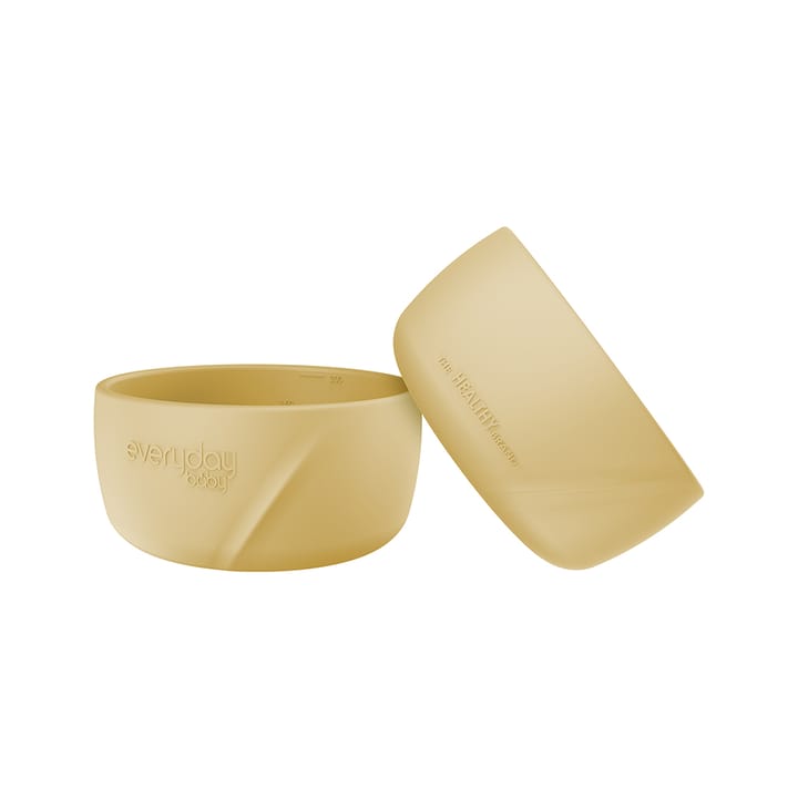 Barnmatskål I Silikon 2-pack - Soft Yellow Everyday Baby