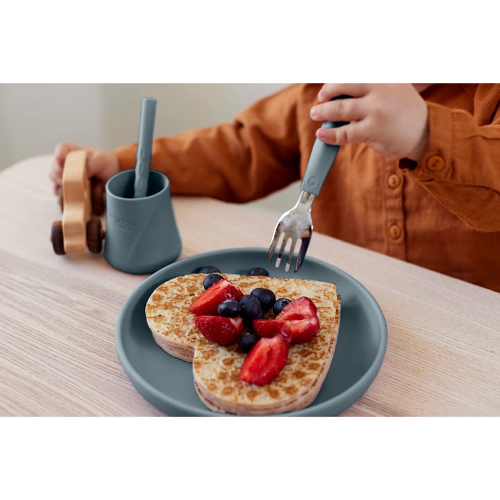 Bestick I Rostfritt Stål & Silikon 2-Pack - Harmony Green Everyday Baby