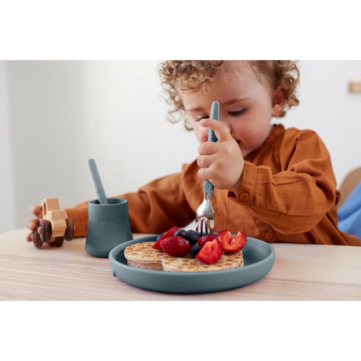 Bestick I Rostfritt Stål & Silikon 2-Pack - Harmony Green Everyday Baby