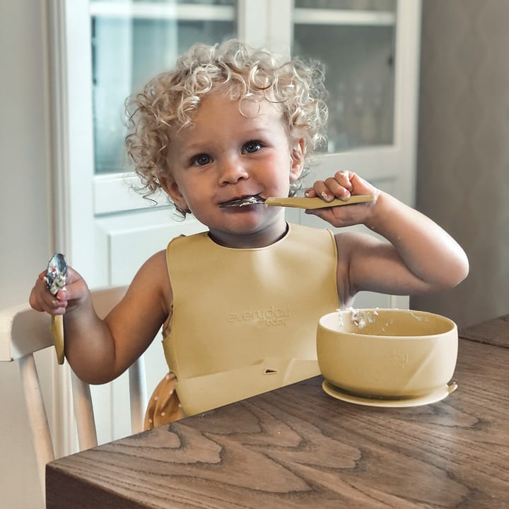 Bestick I Rostfritt Stål & Silikon 2-Pack - Soft Yellow Everyday Baby