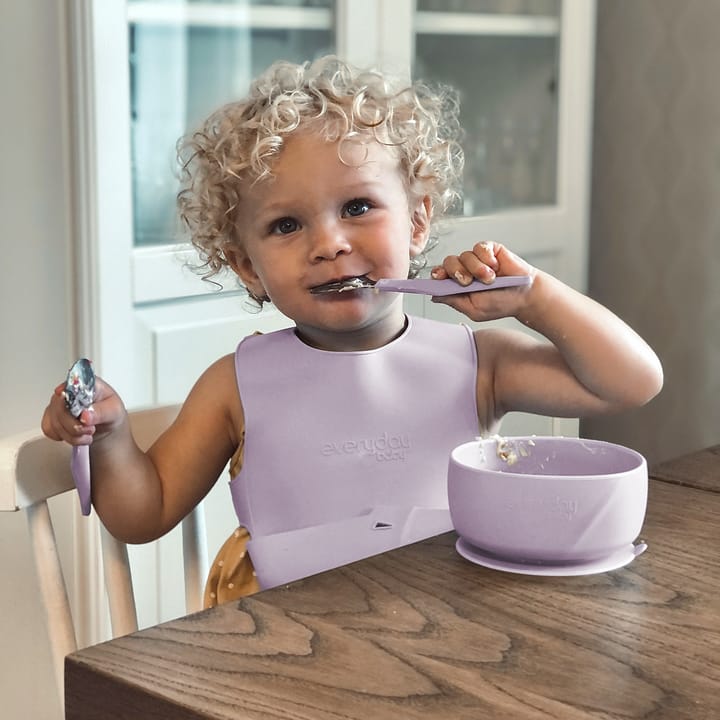 Bestick I Rostfritt Stål & Silikon 2-Pack - Light lavender Everyday Baby