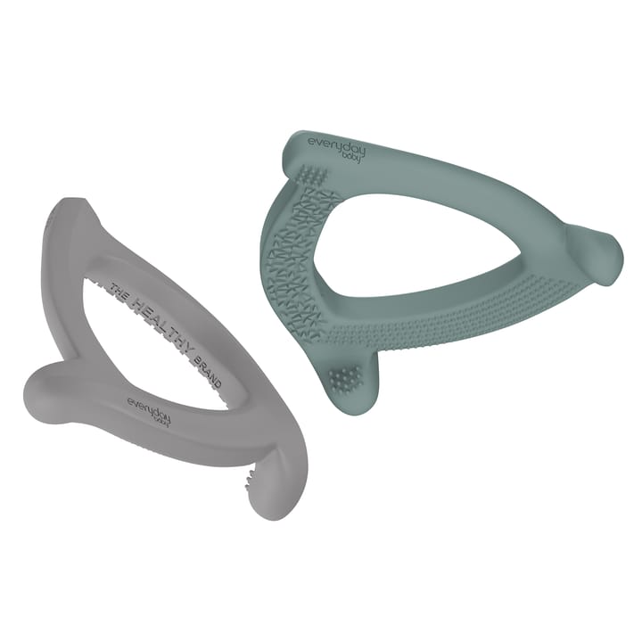 Bitring I Silikon 2-pack - Grey/Green Everyday Baby