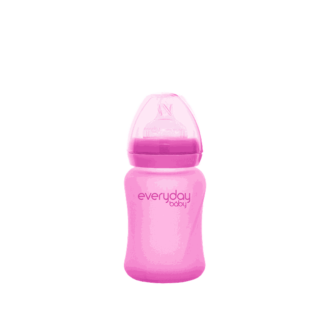 Everyday Baby Nappflaska Glas Värmeindikator Healthy+ 150ml Cerise Pink
