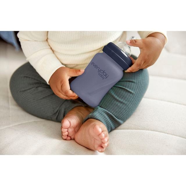 Nappflaska Glas Värmeindikator Healthy+ 150ml - Blueberry Everyday Baby