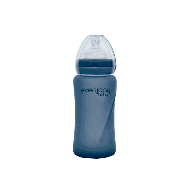Nappflaska Glas Värmeindikator Healthy+ 240ml - Blueberry