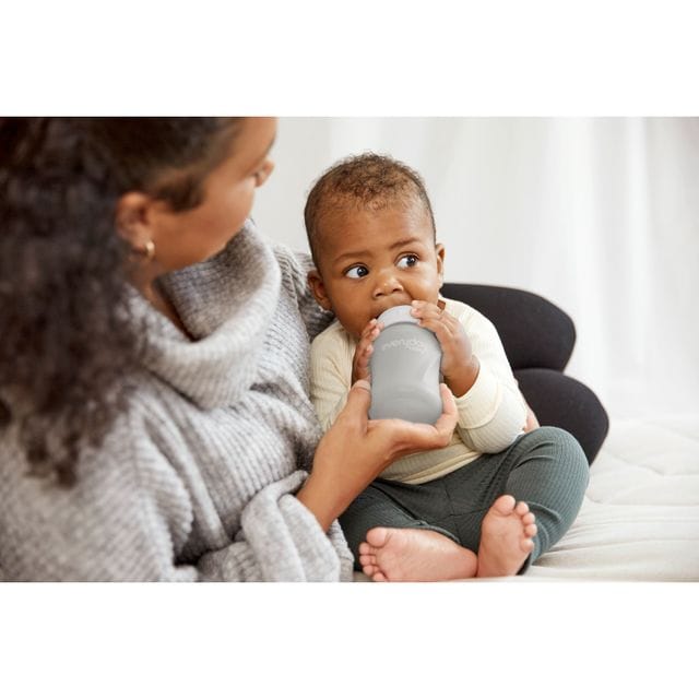 Nappflaska i Glas Healthy+ 150ml - Quiet Grey Everyday Baby
