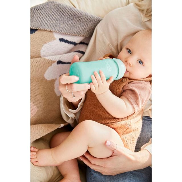 Nappflaska i Glas Healthy+ 240ml - Mint Green Everyday Baby