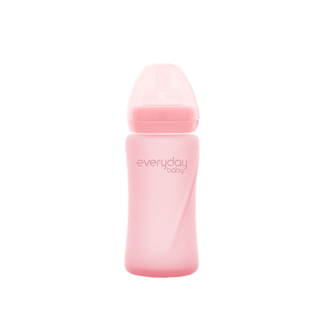 Nappflaska i Glas Healthy+ 240ml - Rose Pink