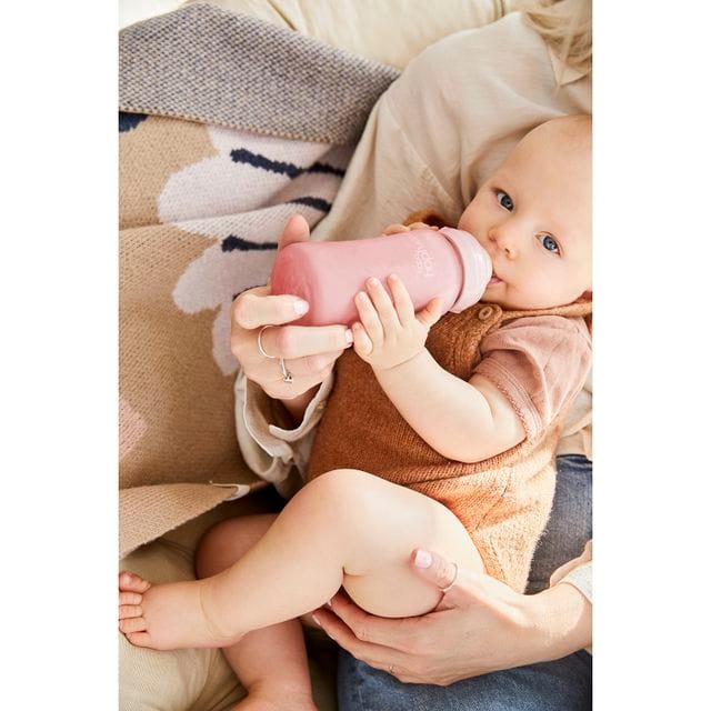 Nappflaska i Glas Healthy+ 240ml - Rose Pink Everyday Baby