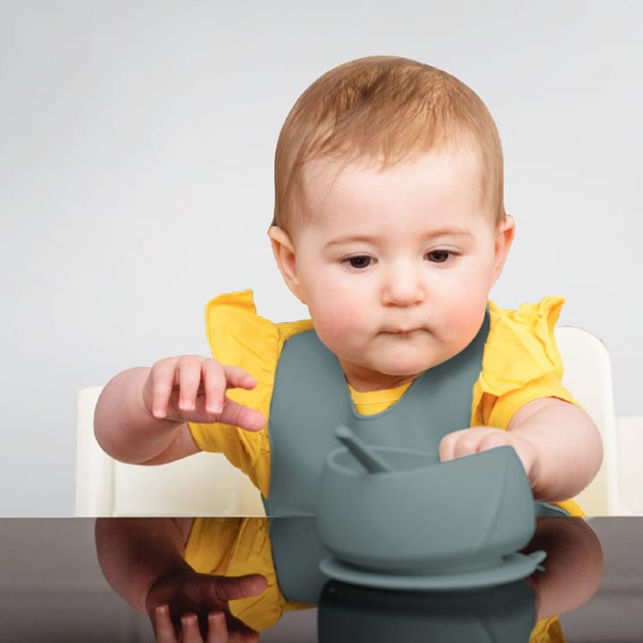 Skål I Silikon Med Sugfunktion - Harmony Green Everyday Baby
