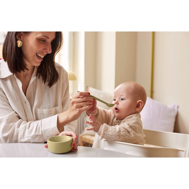 Sked I Silikon Med Metallkärna 2-Pack - Soft Yellow Everyday Baby