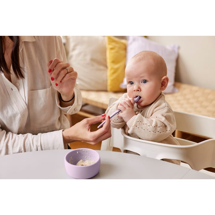 Sked I Silikon Med Metallkärna 2-Pack - Light lavender Everyday Baby
