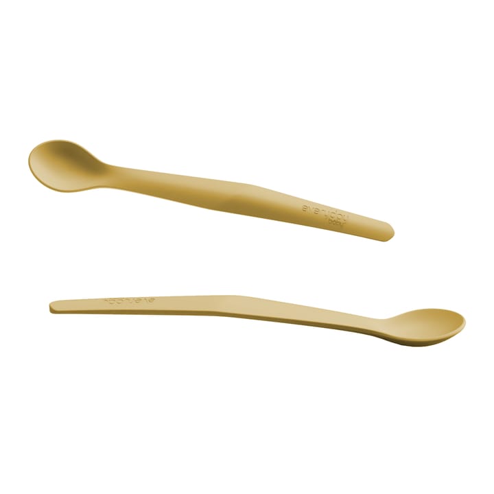 Sked I Silikon Med Metallkärna 2-Pack - Soft Yellow