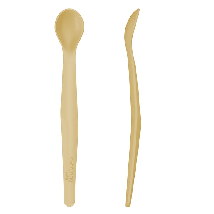 Sked I Silikon Med Metallkärna 2-Pack - Soft Yellow Everyday Baby