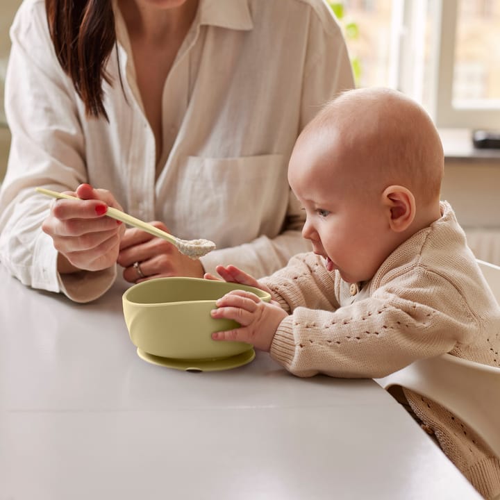 Sked I Silikon Med Metallkärna 2-Pack - Soft Yellow Everyday Baby
