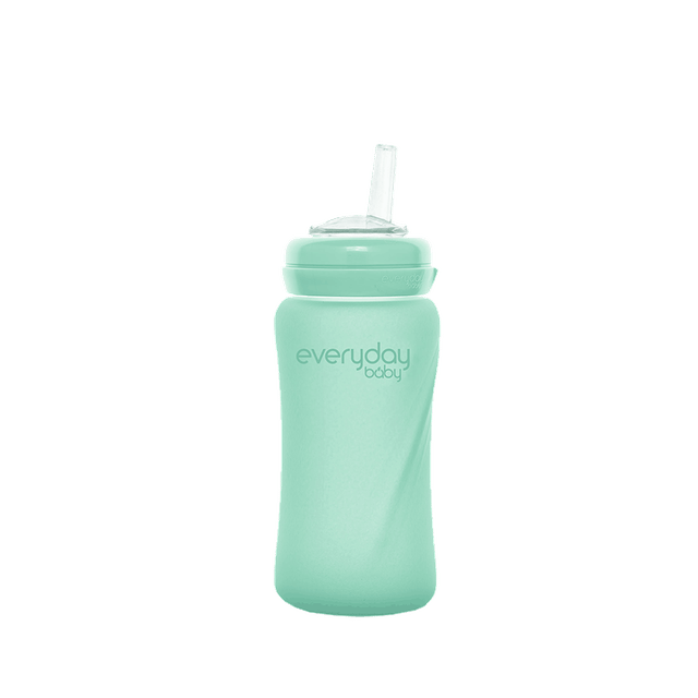 Sugrörsflaska i Glas Healthy+ 240ml - Mint Green Everyday Baby