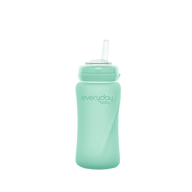 Sugrörsflaska i Glas Healthy+ 240ml - Mint Green