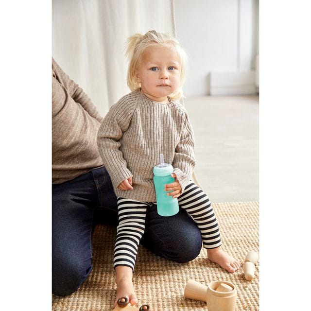 Sugrörsflaska i Glas Healthy+ 240ml - Mint Green Everyday Baby