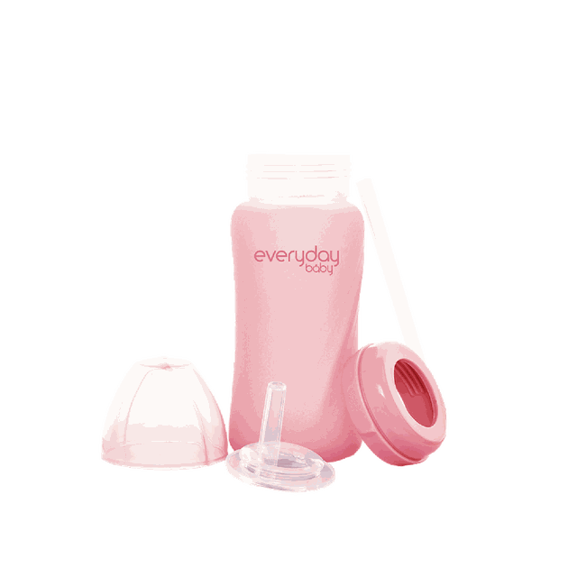 Sugrörsflaska i Glas Healthy+ 240ml - Rose Pink Everyday Baby