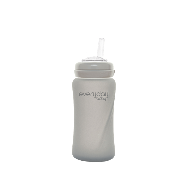 Everyday Baby Sugrörsflaska i Glas Healthy+ 240ml Quiet Grey
