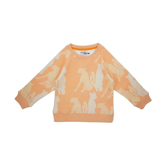 Sweatshirt Cheetha Silouette Peach Cobbler Filemon Kid