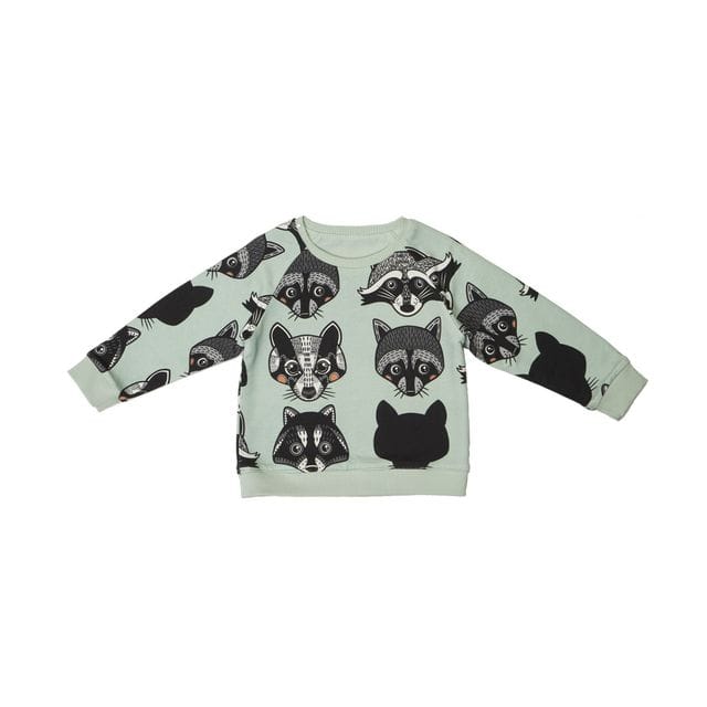 Sweatshirt Raccoon Green Vändbar Filemon Kid