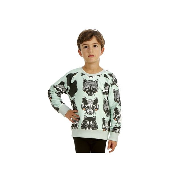 Sweatshirt Raccoon Green Vändbar Filemon Kid