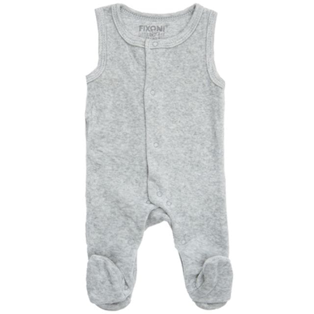 Born Romper Prematur Light Grey Melange Fixoni