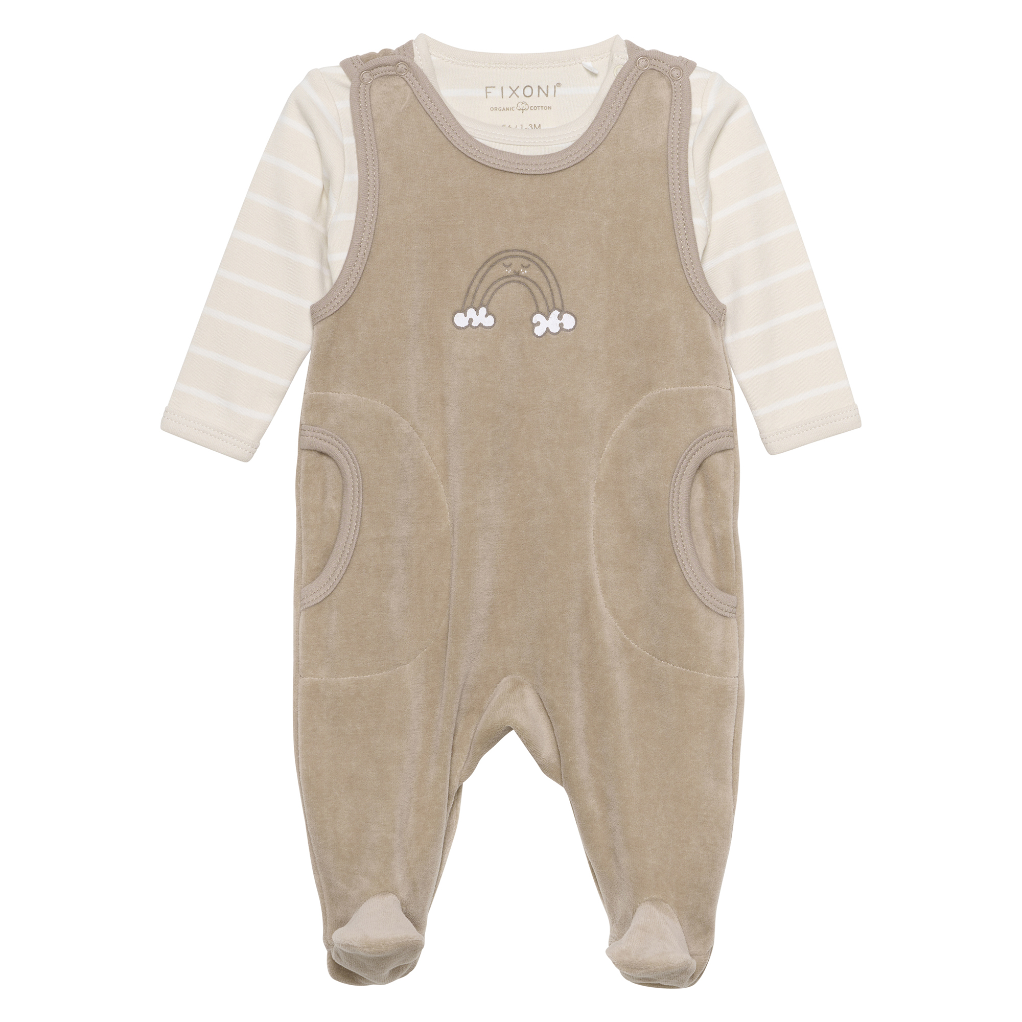 Fixoni Långärmad Body Med Sparkdräkt Velour Dune
