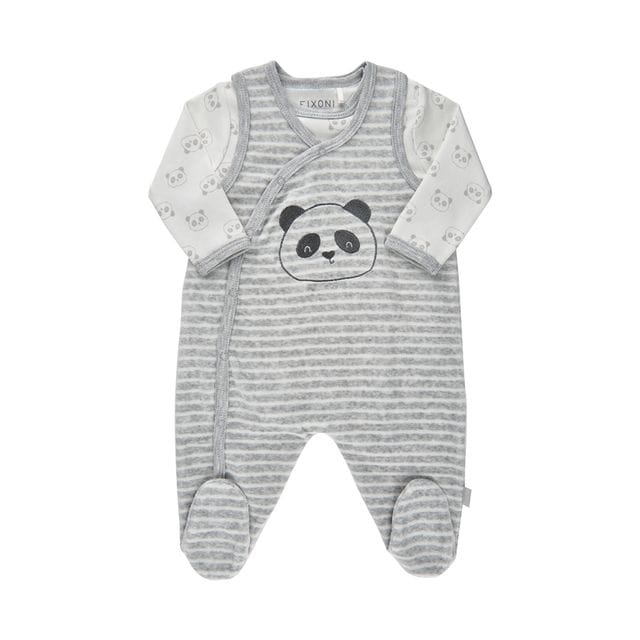 Långärmad Romper Grey Melange Fixoni