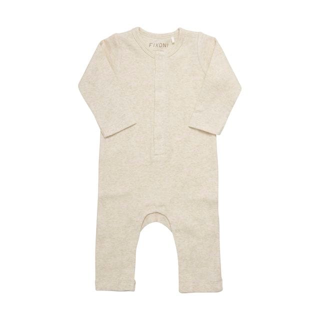 SS22 Jumpsuit LS Rib - Tan Melange Fixoni