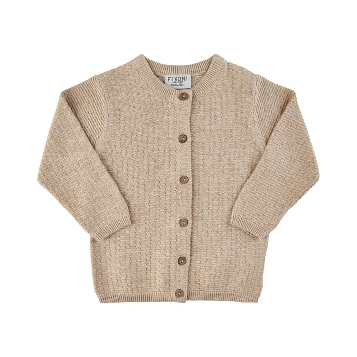 Stickad Cardigan - Sand Melange Fixoni