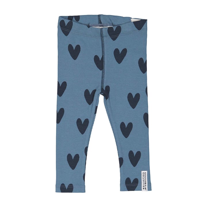 Leggings Bomullsribb - Blå hjärta Geggamoja