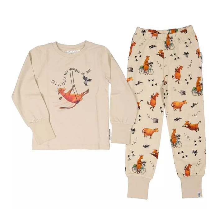 Tvådelad Pyjamas Mamma Mu Och Kråkan Beige Geggamoja