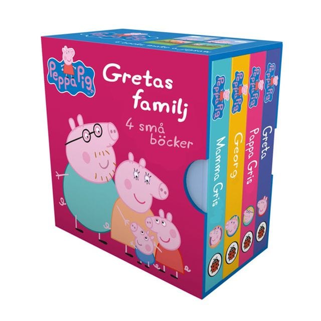 Familj 4 små böcker Greta Gris
