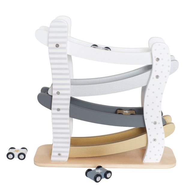 Product Image for Jabadabado   Line Bilbana I Trä Med Bilar, Silver - BabyWorld
