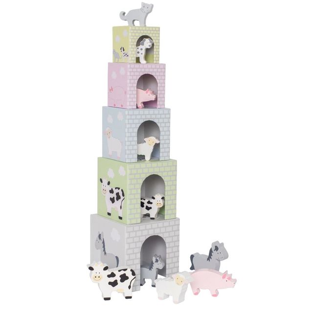 Product Image for Jabadabado  Stabelbar Kub Djur Grå - BabyWorld
