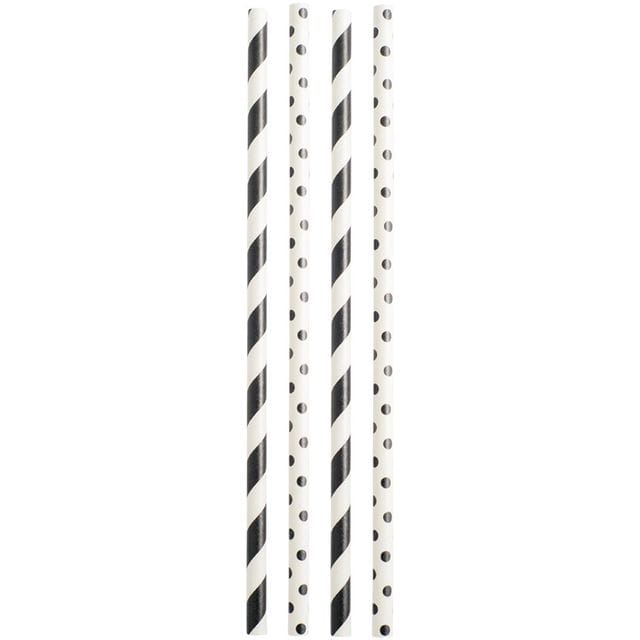 Sugrör Konfetti Svart 24-Pack Jabadabado