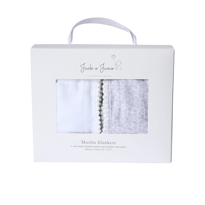 Muslinfiltar 2-pack - Pearl/Giraffe Gray Jack o Juno