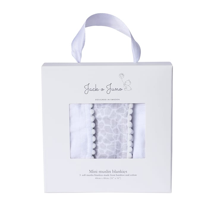 Muslinfiltar Pom Pom Mini 3-pack - Pearl/Giraffe Gray Jack o Juno