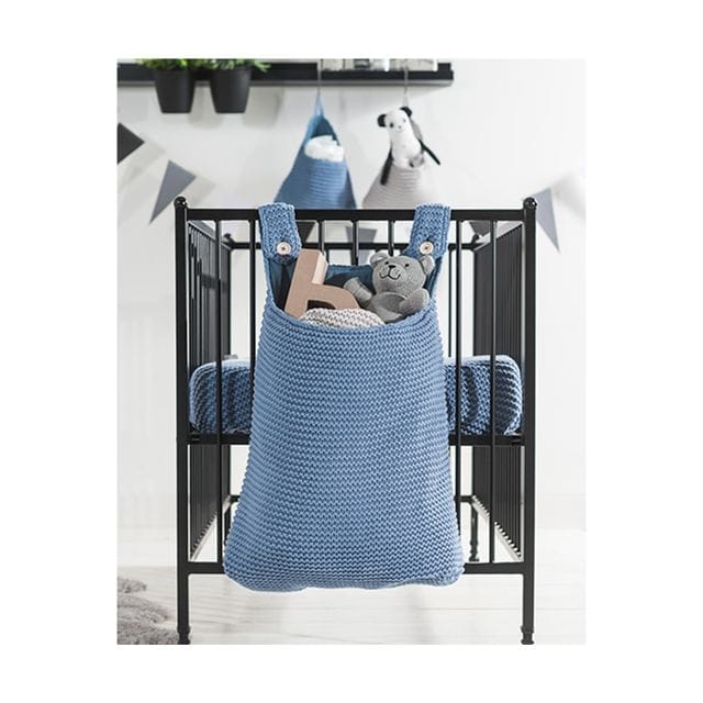 Heavy Knit Storage Bag - Blå Jollein