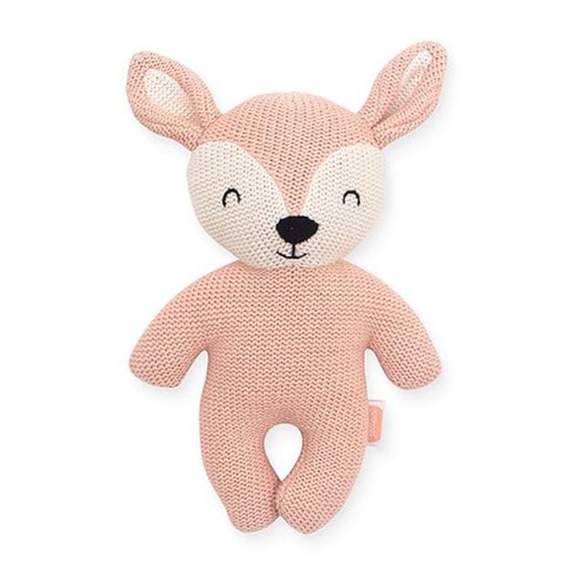 Stickat Gosedjur Deer - Pale Pink Jollein
