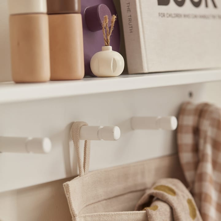 Hylla Med Krokar - Vit Kids Concept