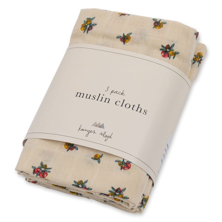 3-Pack Muslin Tvättlappar - Peonia Konges Slöjd