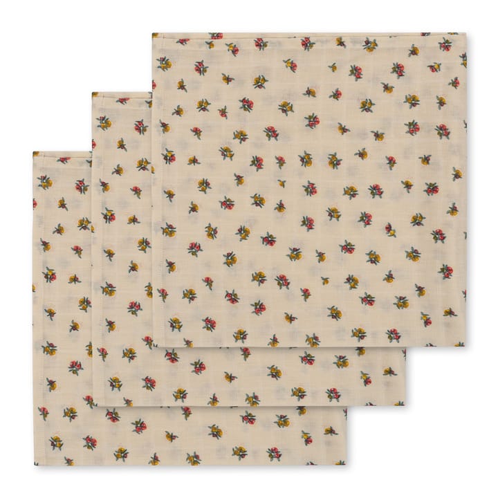 3-Pack Muslin Tvättlappar - Peonia Konges Slöjd