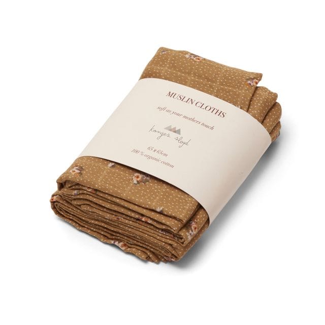 3-Pack Muslin Tvättlappar - Flower Bouquet Dijon Konges Slöjd